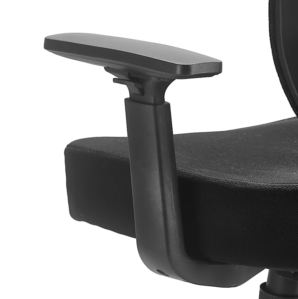 Serta Works - Chair - task - ergonomic - mid-back - armrests - T-shaped - tilt - swivel - polyester blend fabric, mesh - black