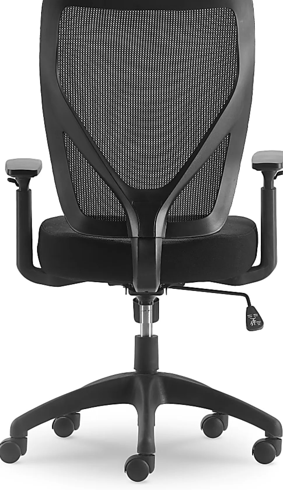 Serta Works - Chair - task - ergonomic - mid-back - armrests - T-shaped - tilt - swivel - polyester blend fabric, mesh - black