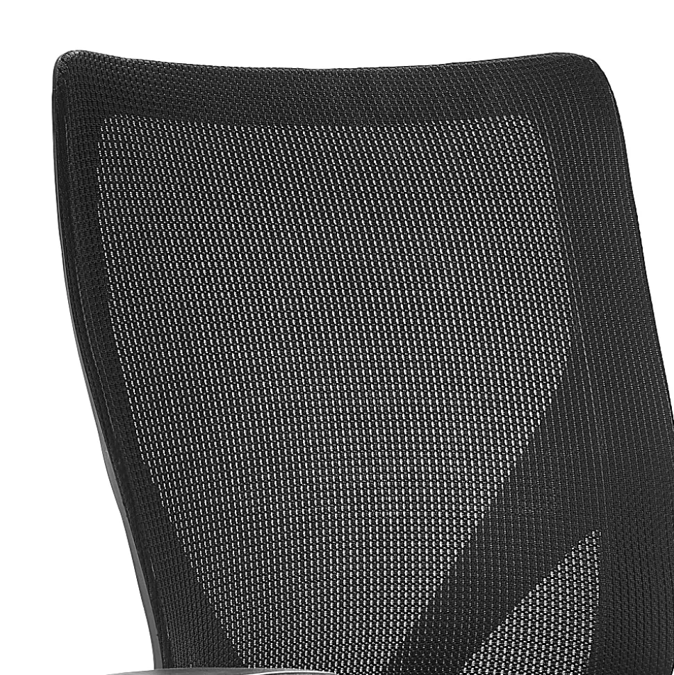 Serta Works - Chair - task - ergonomic - mid-back - armrests - T-shaped - tilt - swivel - polyester blend fabric, mesh - black