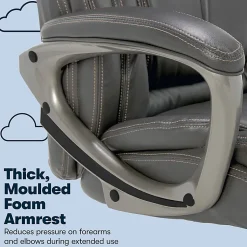 Serta® Works Ergonomic Bonded Leather High-Back Office Chair, Harvard Gray/Silver