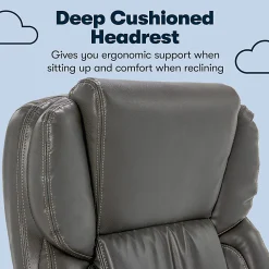 Serta® Works Ergonomic Bonded Leather High-Back Office Chair, Harvard Gray/Silver