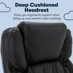 Serta® Works Ergonomic Bonded Leather High-Back Office Chair, Midnight Black/Silver