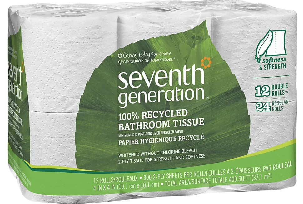 Seventh Generation® 2-Ply Toilet Paper, 100% Recycled, 240 Sheets Per Roll, Pack Of 12 Rolls