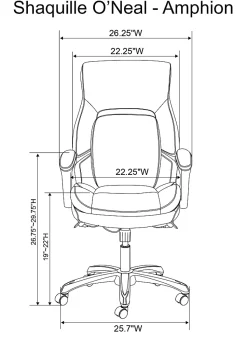 Shaquille O'Neal™ Amphion Ergonomic Bonded Leather High-Back Executive Office Chair, Brown/Black