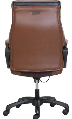 Shaquille O'Neal™ Amphion Ergonomic Bonded Leather High-Back Executive Office Chair, Brown/Black