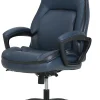 Shaquille O'Neal™ Amphion Ergonomic Bonded Leather High-Back Executive Office Chair, Navy/Black