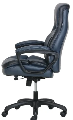 Shaquille O'Neal™ Amphion Ergonomic Bonded Leather High-Back Executive Office Chair, Navy/Black