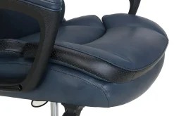 Shaquille O'Neal™ Amphion Ergonomic Bonded Leather High-Back Executive Office Chair, Navy/Black