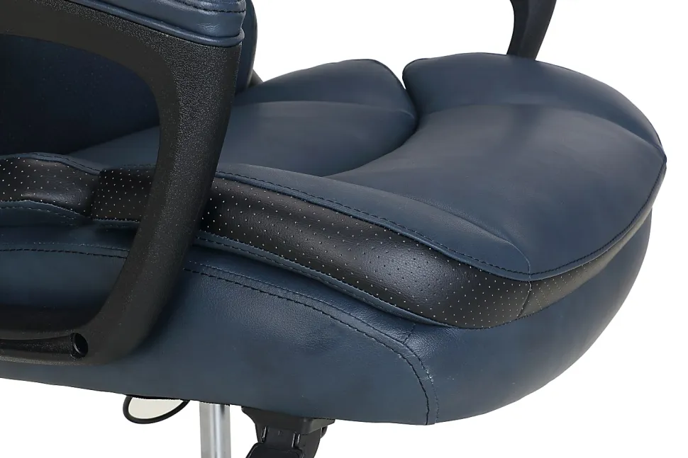 Shaquille O'Neal™ Amphion Ergonomic Bonded Leather High-Back Executive Office Chair, Navy/Black