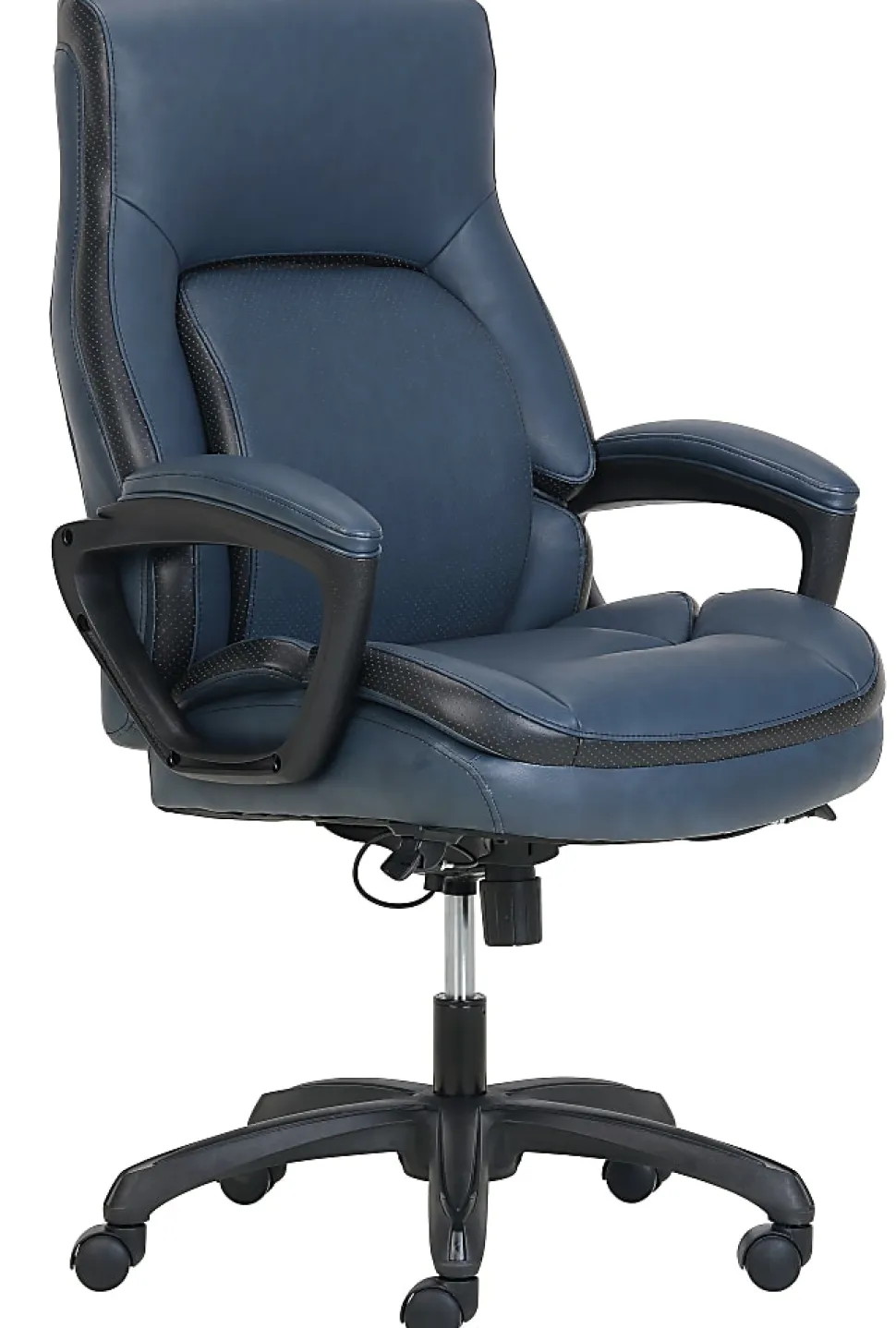 Shaquille O'Neal™ Amphion Ergonomic Bonded Leather High-Back Executive Office Chair, Navy/Black