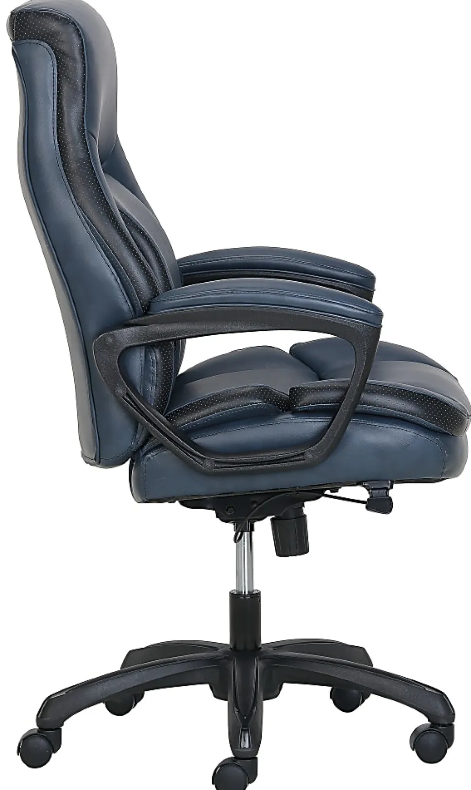 Shaquille O'Neal™ Amphion Ergonomic Bonded Leather High-Back Executive Office Chair, Navy/Black