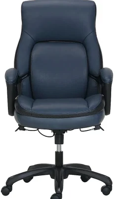 Shaquille O'Neal™ Amphion Ergonomic Bonded Leather High-Back Executive Office Chair, Navy/Black