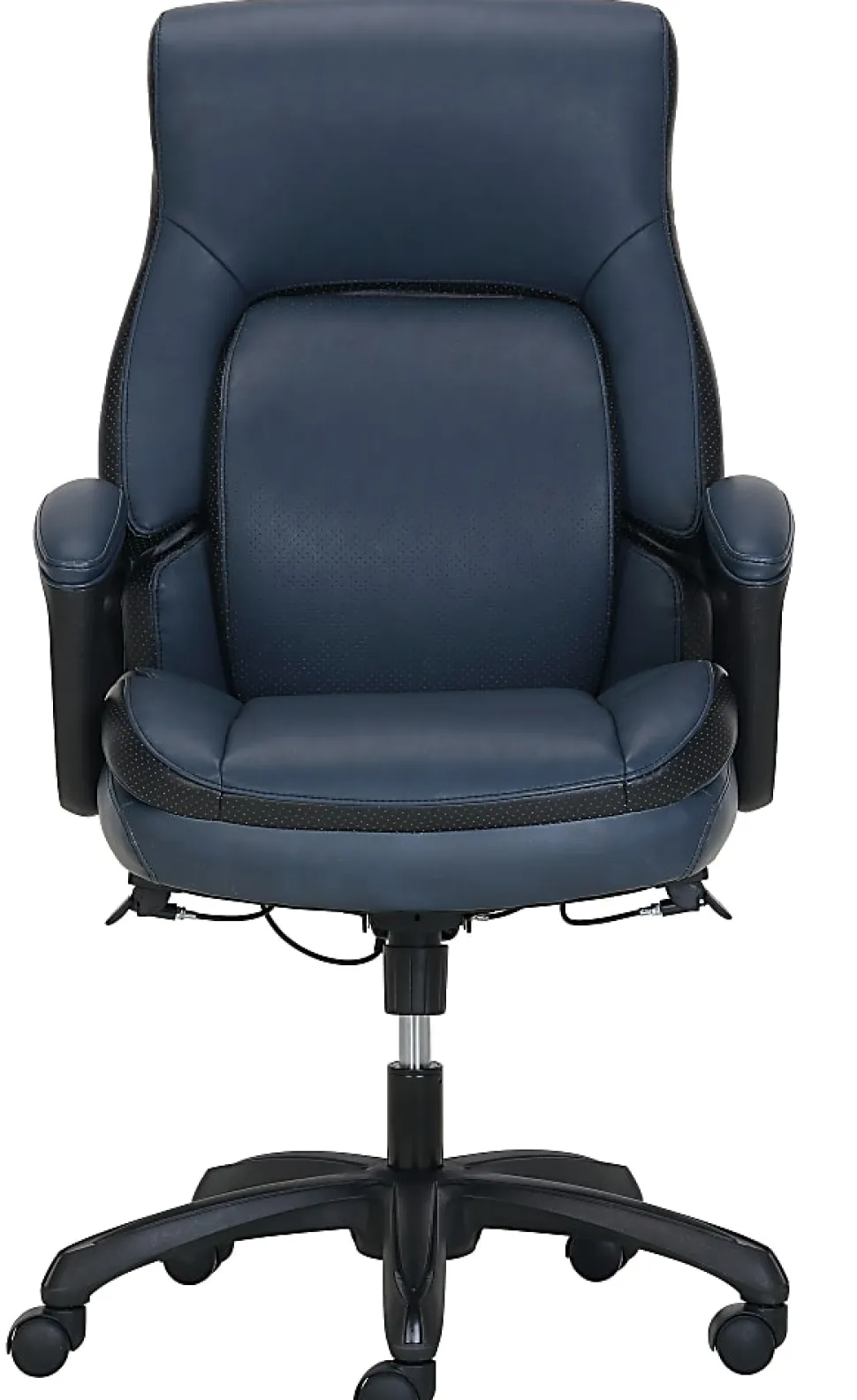 Shaquille O'Neal™ Amphion Ergonomic Bonded Leather High-Back Executive Office Chair, Navy/Black
