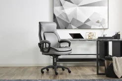 Shaquille O'Neal™ Amphion Ergonomic Bonded Leather High-Back Executive Office Chair, Gray