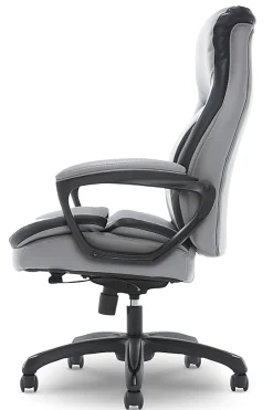 Shaquille O'Neal™ Amphion Ergonomic Bonded Leather High-Back Executive Office Chair, Gray