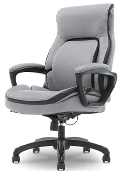 Shaquille O'Neal™ Amphion Ergonomic Bonded Leather High-Back Executive Office Chair, Gray
