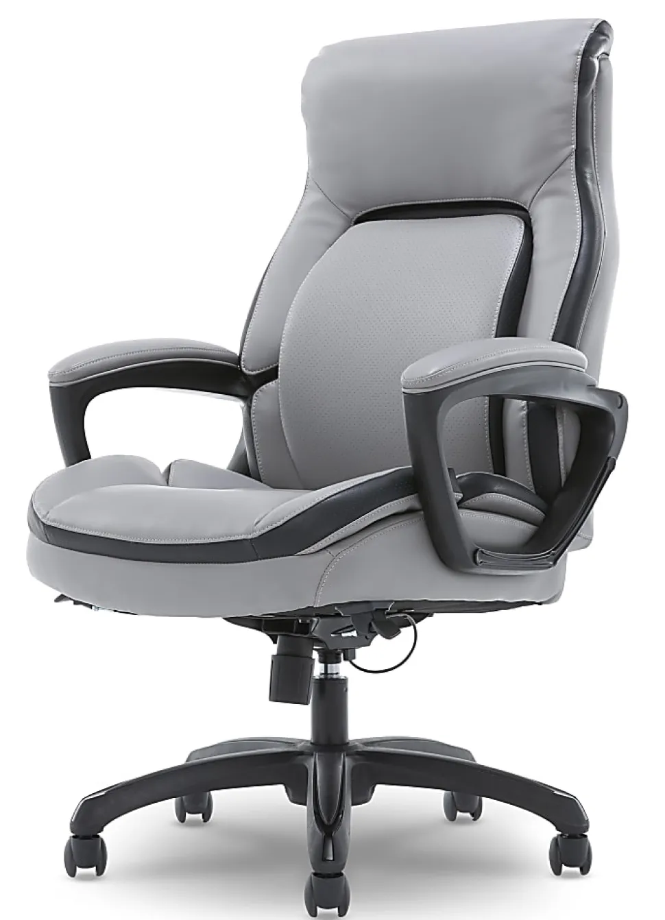 Shaquille O'Neal™ Amphion Ergonomic Bonded Leather High-Back Executive Office Chair, Gray