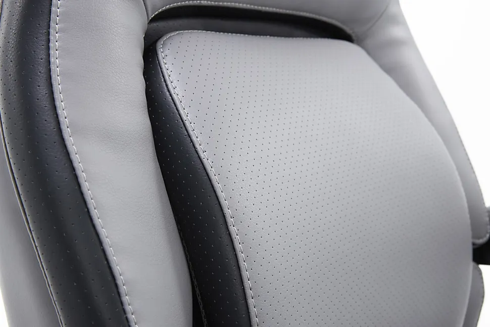 Shaquille O'Neal™ Amphion Ergonomic Bonded Leather High-Back Executive Office Chair, Gray