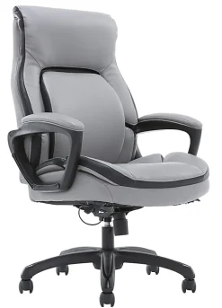 Shaquille O'Neal™ Amphion Ergonomic Bonded Leather High-Back Executive Office Chair, Gray