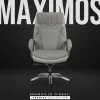 Shaquille O'Neal™ Maximos Big & Tall Ergonomic Vegan Leather High-Back Executive Office Chair, Gray/Silver, BIFMA Compliant