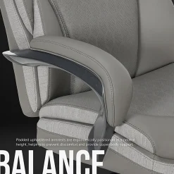 Shaquille O'Neal™ Maximos Big & Tall Ergonomic Vegan Leather High-Back Executive Office Chair, Gray/Silver, BIFMA Compliant