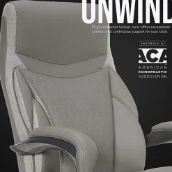 Shaquille O'Neal™ Maximos Big & Tall Ergonomic Vegan Leather High-Back Executive Office Chair, Gray/Silver, BIFMA Compliant