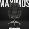 Shaquille O'Neal™ Maximos Big & Tall Ergonomic Vegan Leather High-Back Executive Office Chair, Black/Silver, BIFMA Compliant