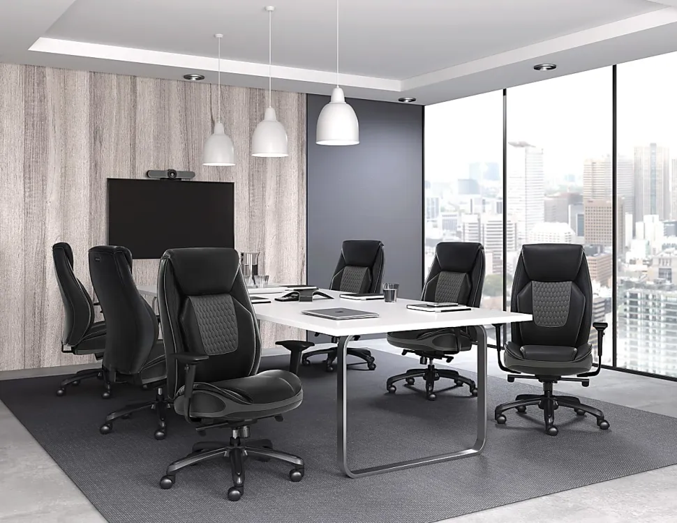 Shaquille O'Neal™ Nereus Ergonomic Bonded Leather High-Back Executive Office Chair, Black
