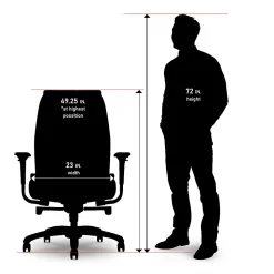 Shaquille O'Neal™ Nereus Ergonomic Bonded Leather High-Back Executive Office Chair, Black