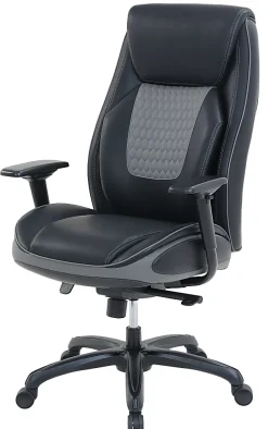 Shaquille O'Neal™ Nereus Ergonomic Bonded Leather High-Back Executive Office Chair, Black