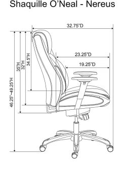 Shaquille O'Neal™ Nereus Ergonomic Bonded Leather High-Back Executive Office Chair, Navy
