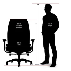 Shaquille O'Neal™ Nereus XXL Ergonomic Bonded Leather High-Back Executive Chair, Black