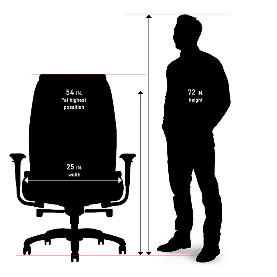 Shaquille O'Neal™ Nereus XXL Ergonomic Bonded Leather High-Back Executive Chair, Black