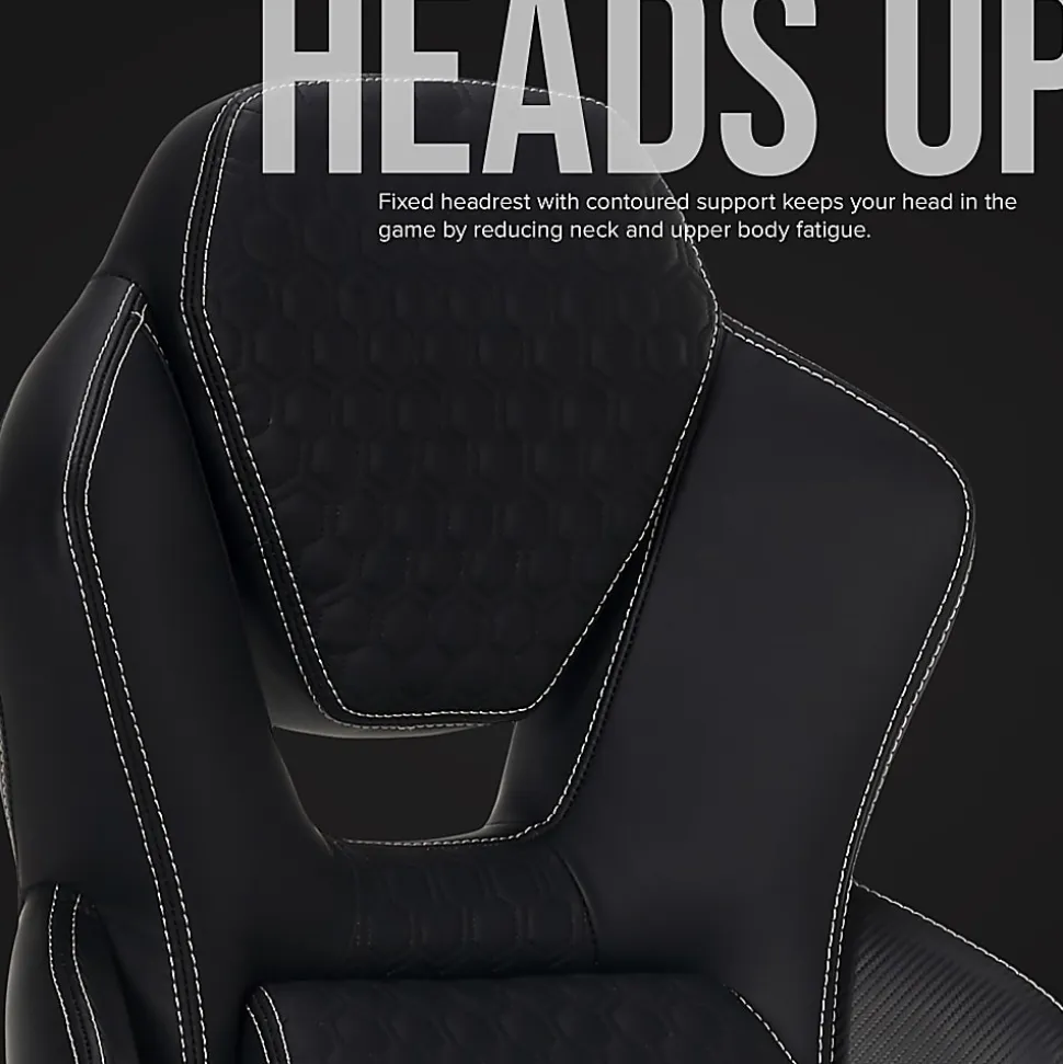 Shaquille O'Neal™ Sciron Big & Tall Ergonomic High-Back Vegan Leather Executive Gaming Office Chair, Black, BIFMA Compliant