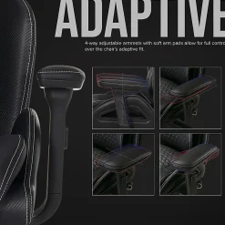 Shaquille O'Neal™ Sciron Big & Tall Ergonomic High-Back Vegan Leather Executive Gaming Office Chair, Black, BIFMA Compliant