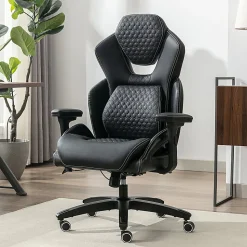 Shaquille O'Neal™ Sciron Big & Tall Ergonomic High-Back Vegan Leather Executive Gaming Office Chair, Black, BIFMA Compliant