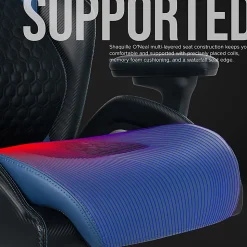 Shaquille O’Neal™ Sciron Big & Tall Ergonomic High-Back Vegan Leather Executive Gaming Office Chair, Black/Blue