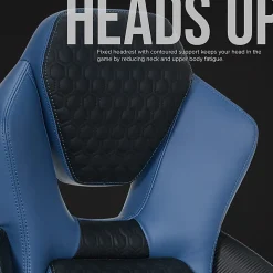 Shaquille O’Neal™ Sciron Big & Tall Ergonomic High-Back Vegan Leather Executive Gaming Office Chair, Black/Blue