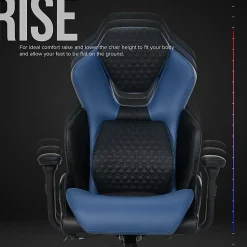 Shaquille O’Neal™ Sciron Big & Tall Ergonomic High-Back Vegan Leather Executive Gaming Office Chair, Black/Blue