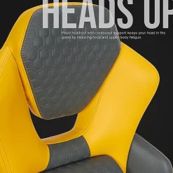 Shaquille O’Neal™ Sciron Big & Tall Ergonomic High-Back Vegan Leather Executive Gaming Office Chair, Gray/Yellow
