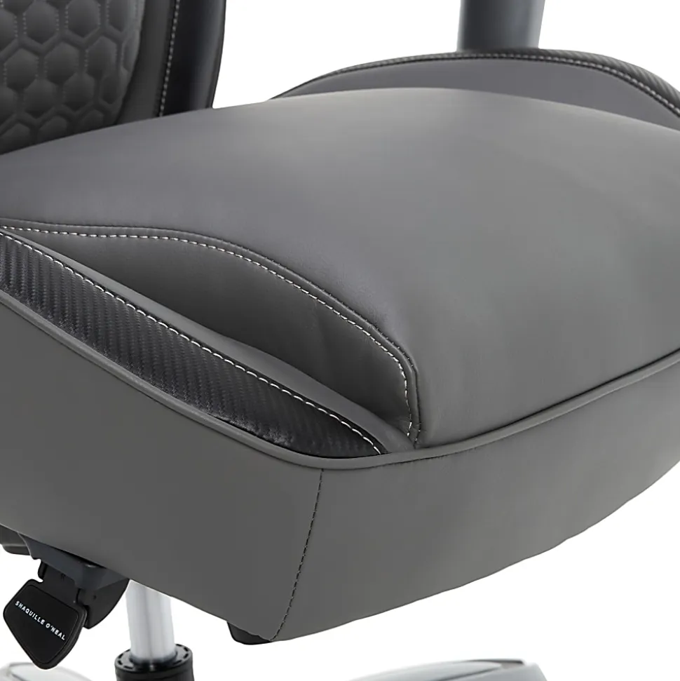 Shaquille O'Neal™ Zephyrus Ergonomic Bonded Leather High-Back Executive Office Chair, Gray