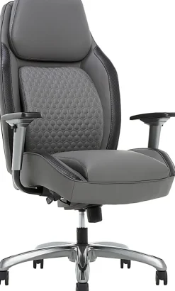Shaquille O'Neal™ Zephyrus Ergonomic Bonded Leather High-Back Executive Office Chair, Gray