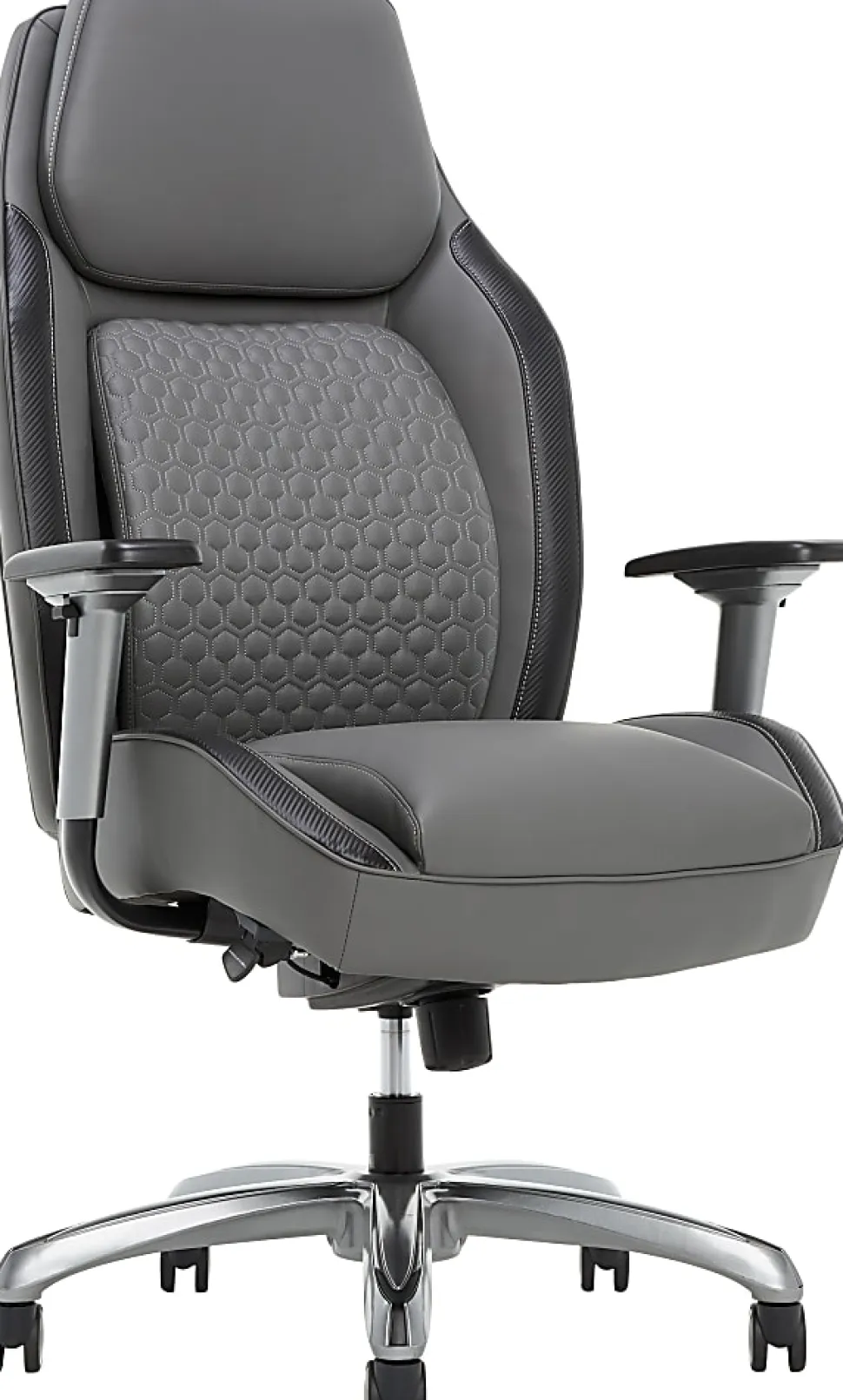 Shaquille O'Neal™ Zephyrus Ergonomic Bonded Leather High-Back Executive Office Chair, Gray