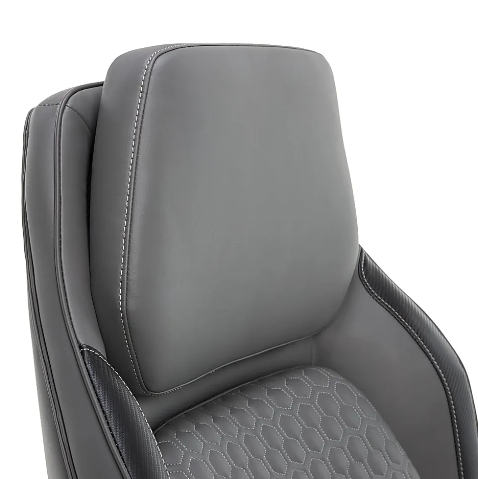 Shaquille O'Neal™ Zephyrus Ergonomic Bonded Leather High-Back Executive Office Chair, Gray
