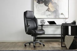 Shaquille O'Nealâ„¢ Zephyrus Ergonomic Bonded Leather High-Back Executive Office Chair, Black