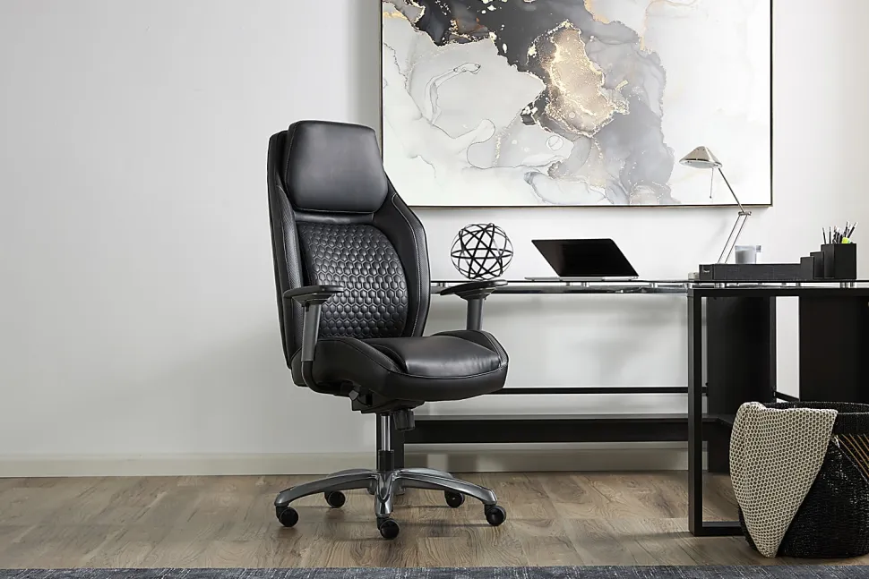 Shaquille O'Neal™ Zephyrus Ergonomic Bonded Leather High-Back Executive Office Chair, Black