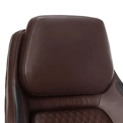 Shaquille O'Neal™ Zephyrus Ergonomic Bonded Leather High-Back Executive Office Chair, Walnut/Silver, BIFMA Compliant