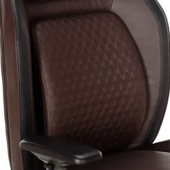 Shaquille O'Neal™ Zephyrus Ergonomic Bonded Leather High-Back Executive Office Chair, Walnut/Silver, BIFMA Compliant