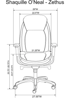 Shaquille O'Nealâ„¢ Zethus Ergonomic Bonded Leather High-Back Executive Office Chair, Navy/Silver
