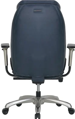 Shaquille O'Neal™ Zethus Ergonomic Bonded Leather High-Back Executive Office Chair, Navy/Silver